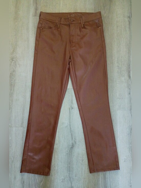 MOTHER Pants - MOTHER The Mid Rise Dazzler Ankle Pants in Cognac Brown